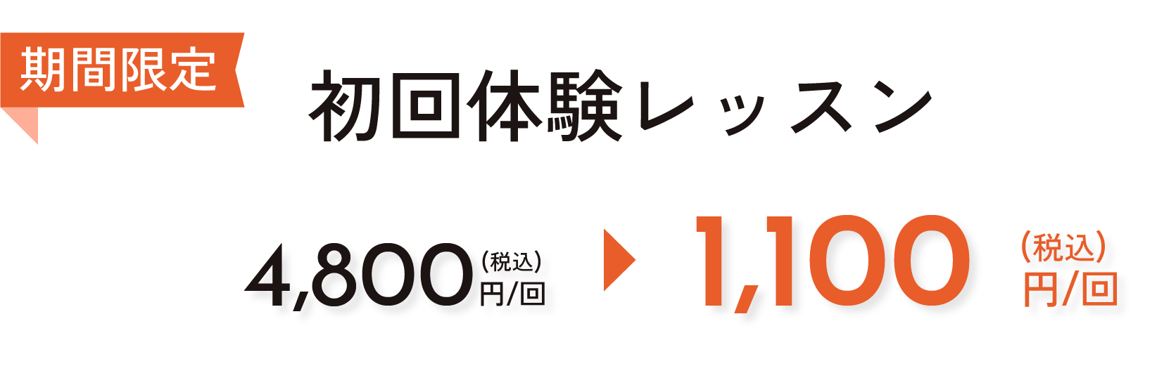 初回体験レッスン4800円が1000円になるキャンペーン画像